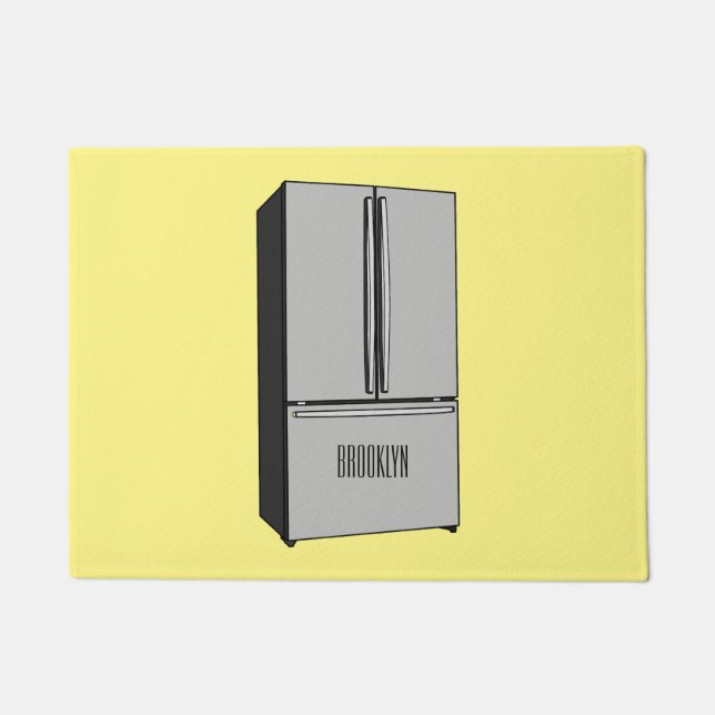 Paillasson Illustration du réfrigérateur de porte française (Devant)