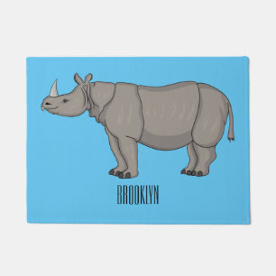 Paillasson Illustration du rhinocéros de Javan