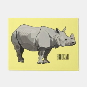 Paillasson Illustration du rhinocéros de Javan
