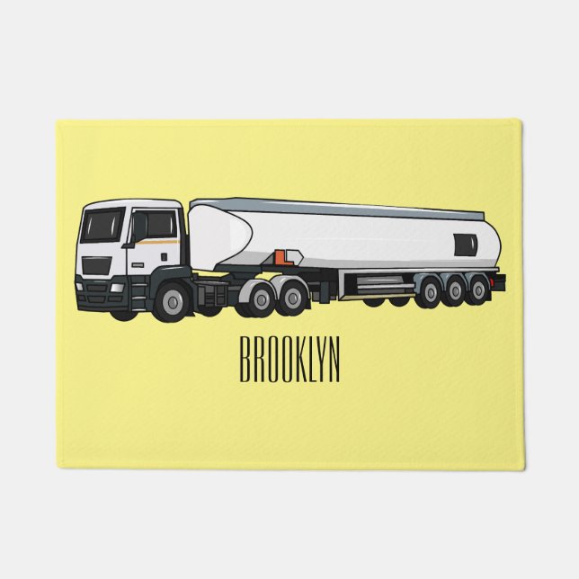 Paillasson Illustration du transport de carburant par camion- (Devant)