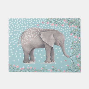 Paillasson Illustration heureuse d'aquarelle d'éléphant