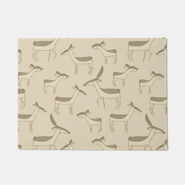 Paillasson Illustration moderne de cerf Motif beige (Devant)