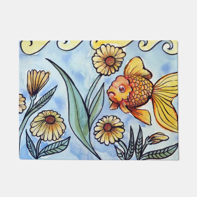 Paillasson Illustration Oranda Fancy Goldfish (Devant)