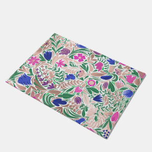 Paillasson Illustrations de feuille florale Rose colorée