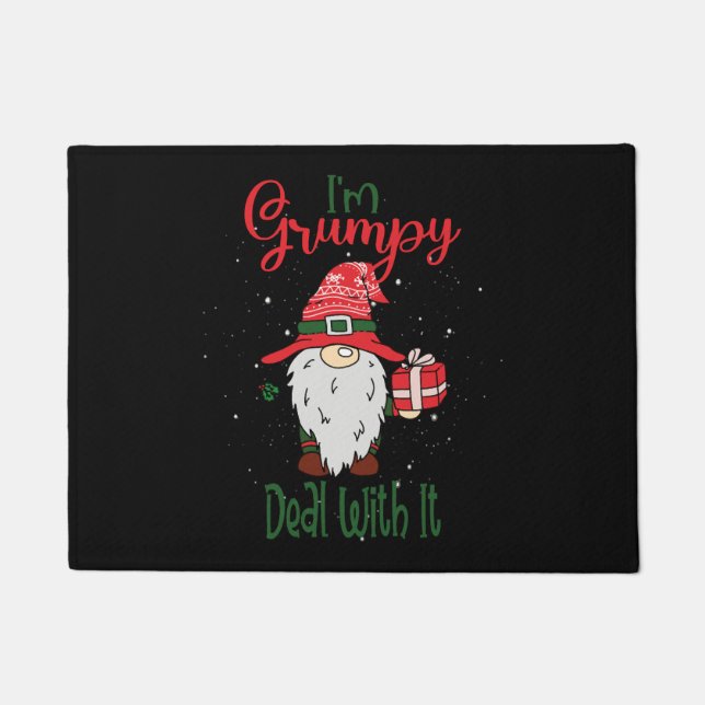 Paillasson Im Grumpy Deal With It - Noël Gnome Cadeau (Devant)