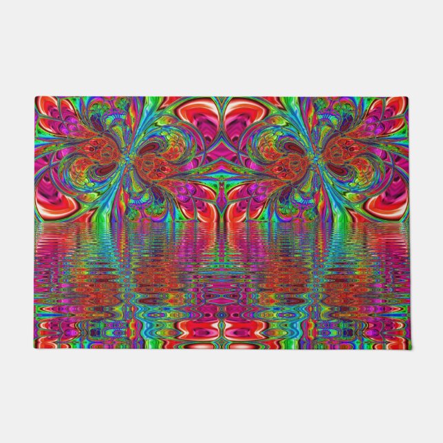 Paillasson Imaginaire arc-en-ciel Mosaïque Verre ridé (Devant)