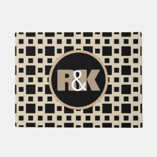 Paillasson Initiales de couple étroitement ensemble Cool géom