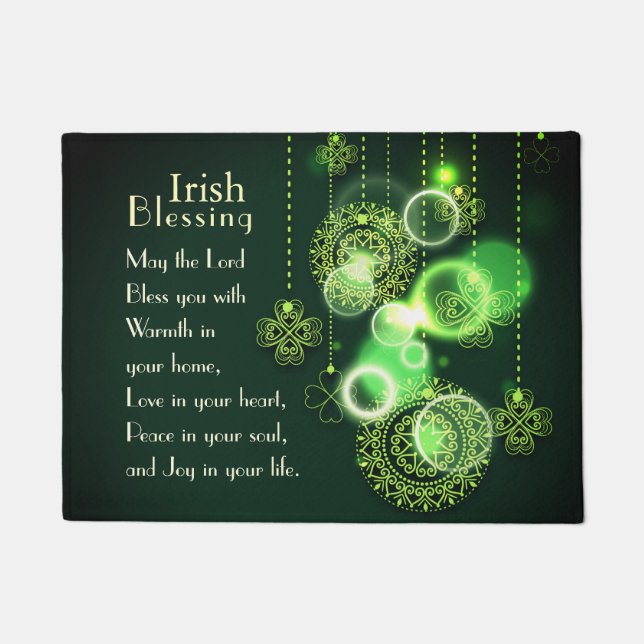 Paillasson Irish Blessing Love in your heart, Design Shamrock (Devant)