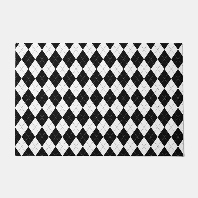 Paillasson Jacquard Motif noir et blanc (Devant)