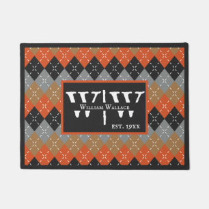 Paillasson Jacquard Preppy Jacquard gris orange Personnalisé