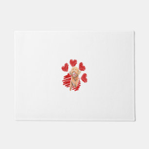 Paillasson J'Aime Mon Cockapoo Chien Paw Avec Valentines Coeu