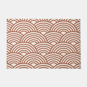 Paillasson Japonaise Seigaiha Vave Rust Terracotta