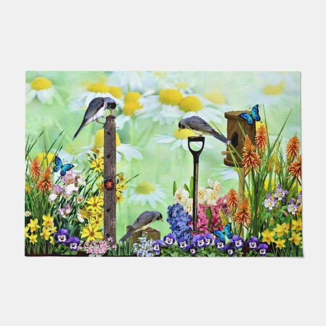 Paillasson Jardin aux fleurs Birdhouse (Devant)