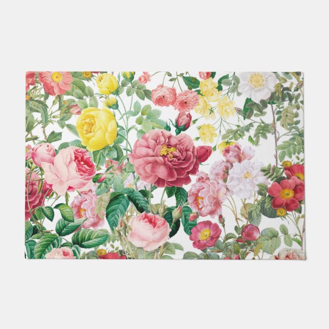 Paillasson Jardin de printemps Vintage Rose (Devant)