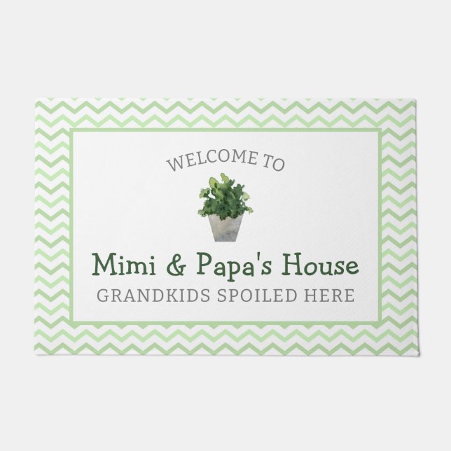 Paillasson Jardin petits enfants Spotés ici grands-parents (Devant)