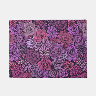 Paillasson Jardin succulent en rose et violet