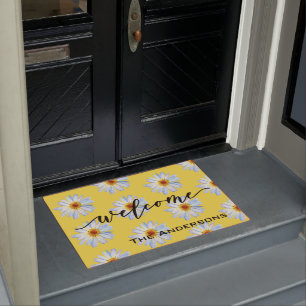 Paillasson Jaune Bright Daisy Accueil tendance Personnalisé