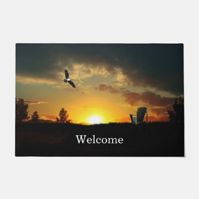 Paillasson Jaune Sunset Grassy Meadow Welcome Porte Mat (Devant)