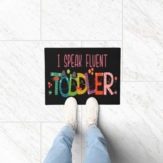Paillasson Je parle Fluent Toddler - Maman, Garderie Enseigna (Intérieur)