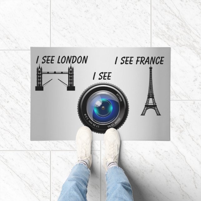 Paillasson Je vois Londres Je vois France Drôle Déplaisant Do (Intérieur)