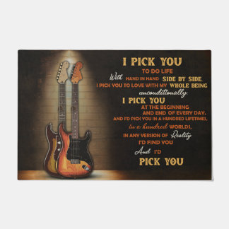 Paillasson Je Vous Choisis Guitare Mat, Guitare Lovers Cadeau
