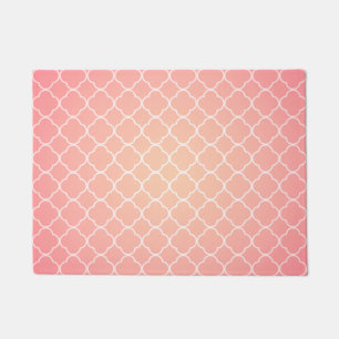 Paillasson Jet rose de corail de motif de Quatrefoil