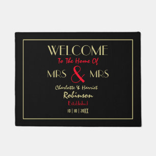 Paillasson Jeunes mariés Mme et Mme Cadeau Mariage personnali