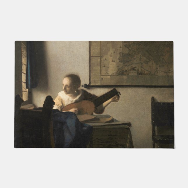 Paillasson Johannes Vermeer - Jeune femme avec un trait (Devant)