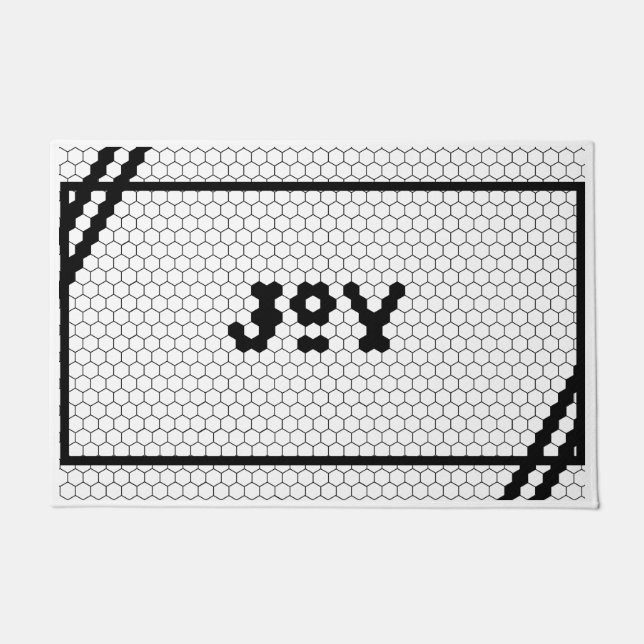 Paillasson Joie Carrelage noir et blanc (Devant)