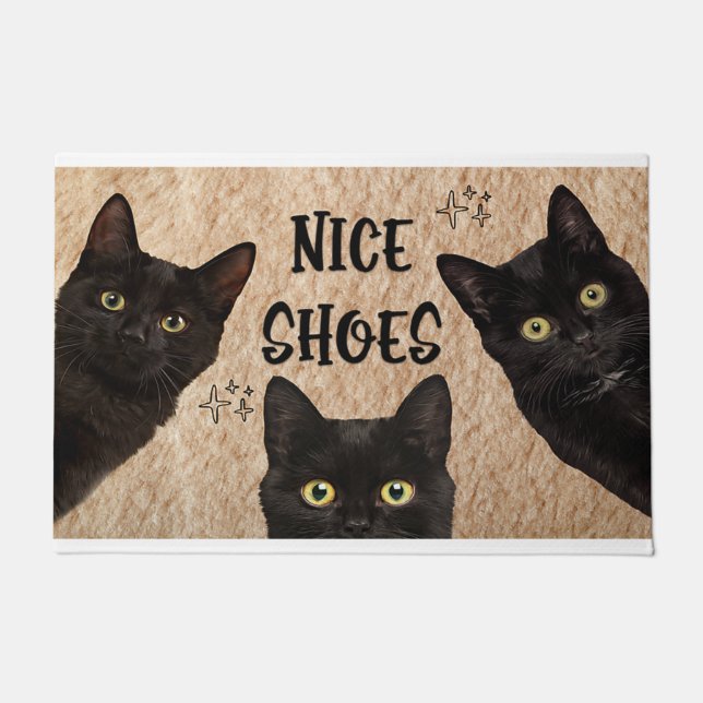 Paillasson Joli Amoureux des chats De Chaussures, Bienvenue À (Devant)