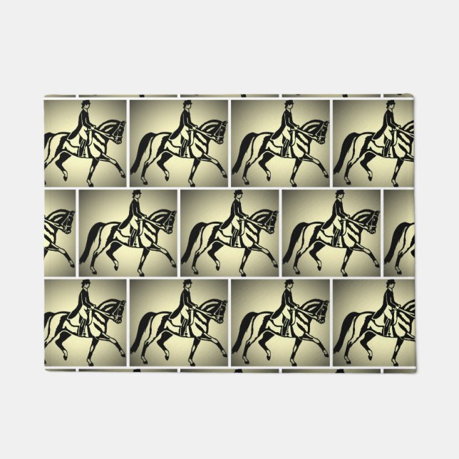 Paillasson Joli cavalier de pression dorée (Devant)