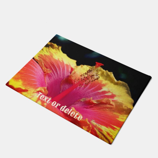 Paillasson Joli Hibiscus Flower Petals Personnalisé (Incliné)