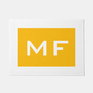 Paillasson Joli Monogramme Jaune Blanc Votre Nom