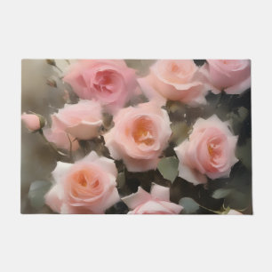Paillasson Joli rose roses aquarelle peinture