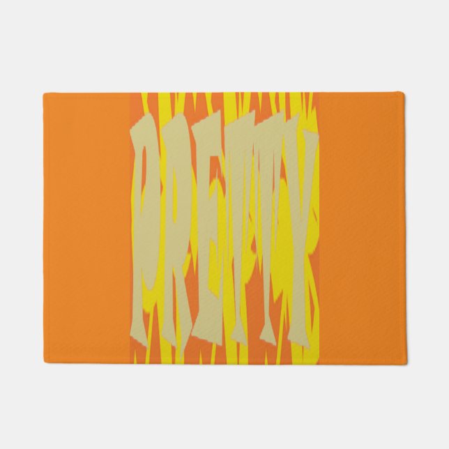 Paillasson Jolies couleurs chaudes jaune citron rose orange (Devant)