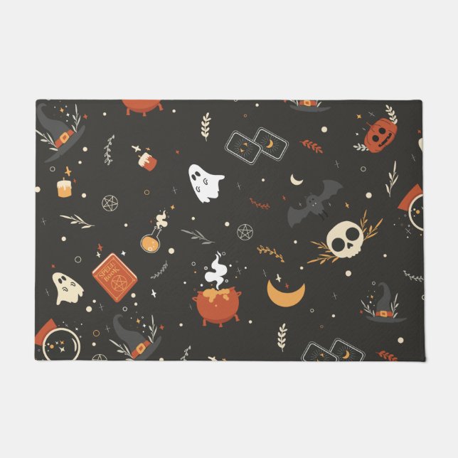 Paillasson Jote Éffrayant Whimsical Halloween Motif Arrière - (Devant)