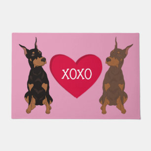Paillasson Jour Doberman Pinscher Valentines