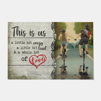 Paillasson Jovely Couples Riding Vélo Mat, Love Citations Cad