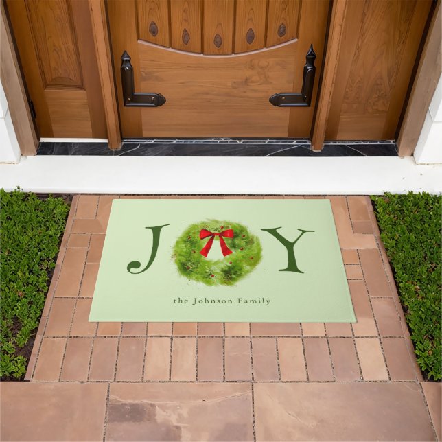 Paillasson JOY Christmas Wreath Family (De plein air)