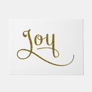 Paillasson Joy Script Gold Parties scintillant
