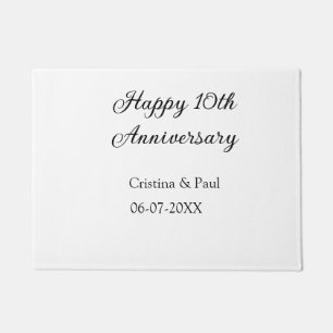 Paillasson Joyeux 10e anniversaire simple nom de mariage mini