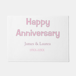 Paillasson Joyeux anniversaire de mariage nom date année rose