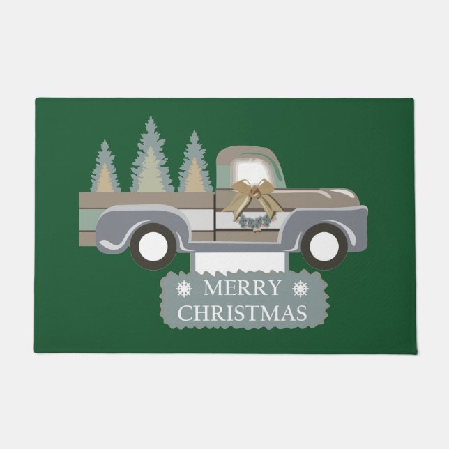 Paillasson Joyeux Camion Vintage Noël (Devant)