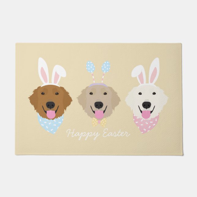 Paillasson Joyeux Chiens de Pâques (Devant)