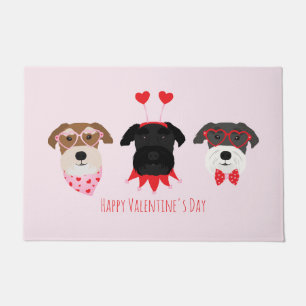 Paillasson Joyeux Chiens Schnauzer de la Journée des Valentin