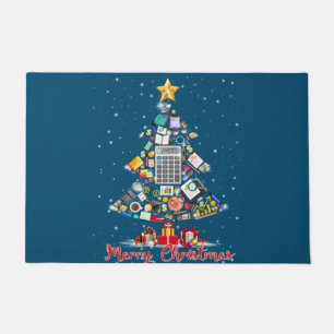 Paillasson Joyeux comptable de Noël Père Noël Xmas Tree CPA A