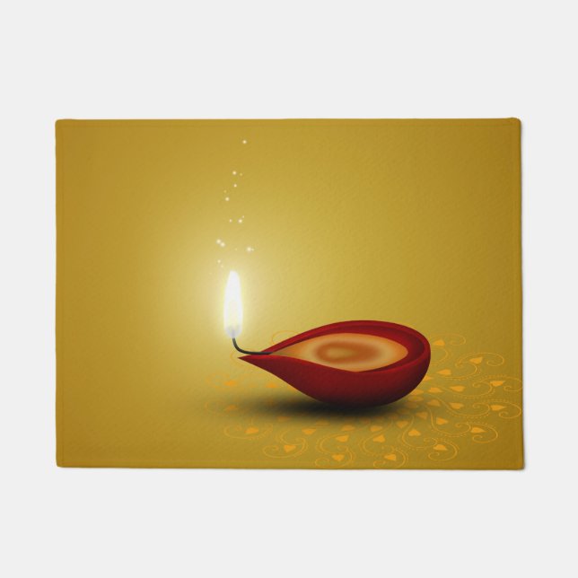 Paillasson Joyeux Diwali Diya - mat de porte (Devant)