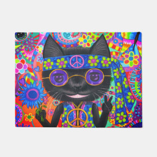 Paillasson Joyeux lunettes de soleil hippie pour chats pour l