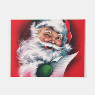 Paillasson Joyeux Noël, vintage, rétro, Père Noël, heureux Sa