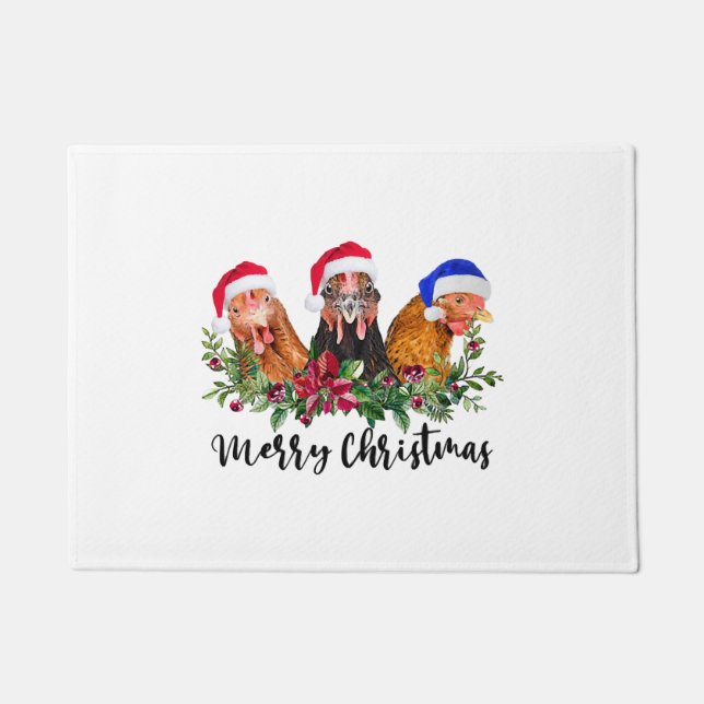 Paillasson Joyeux poulet de Noël (Devant)